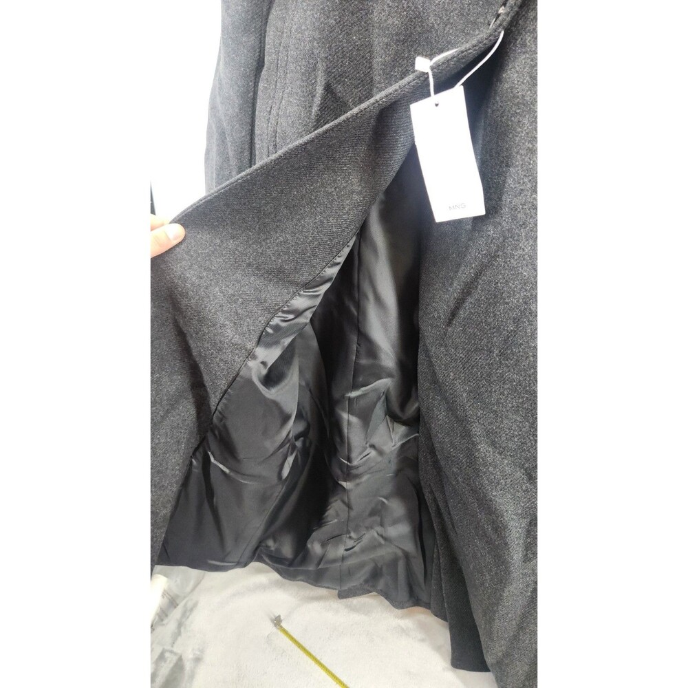 Mango MNG Women's Small Black Woollen Coat With Belt NWT - Picture 4 of 14